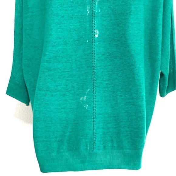 Vince Woman LINEN Green Pullover 3/4 Sleeve Shirt Size S/P - Picture 8 of 13